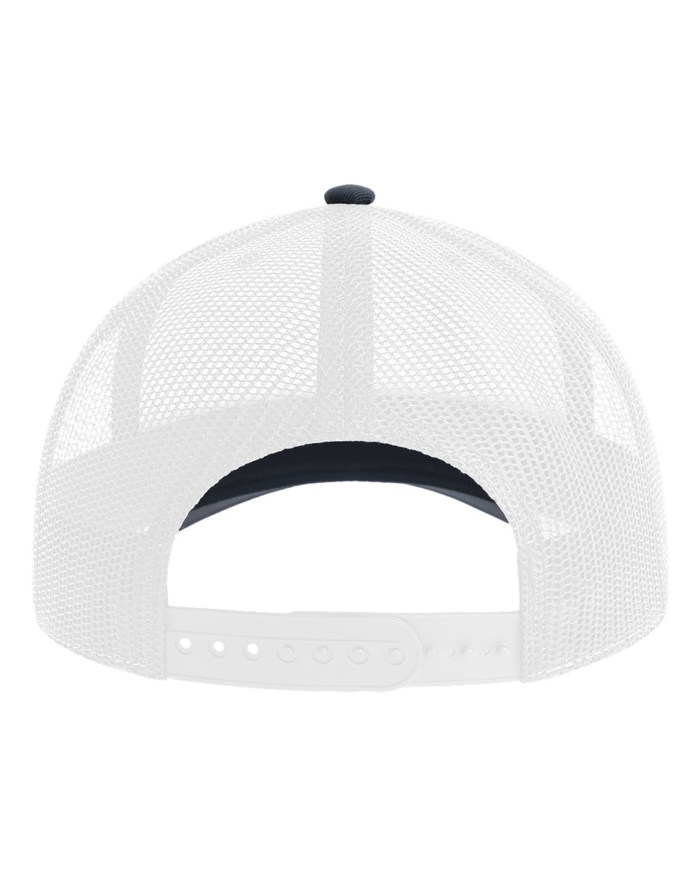 Rear View of Navy/ White Sustainable Trucker Cap - BRYCE