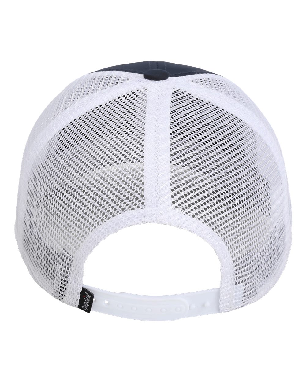 Rear View of Navy/ White The Night Owl Performance Rope Cap - 7055