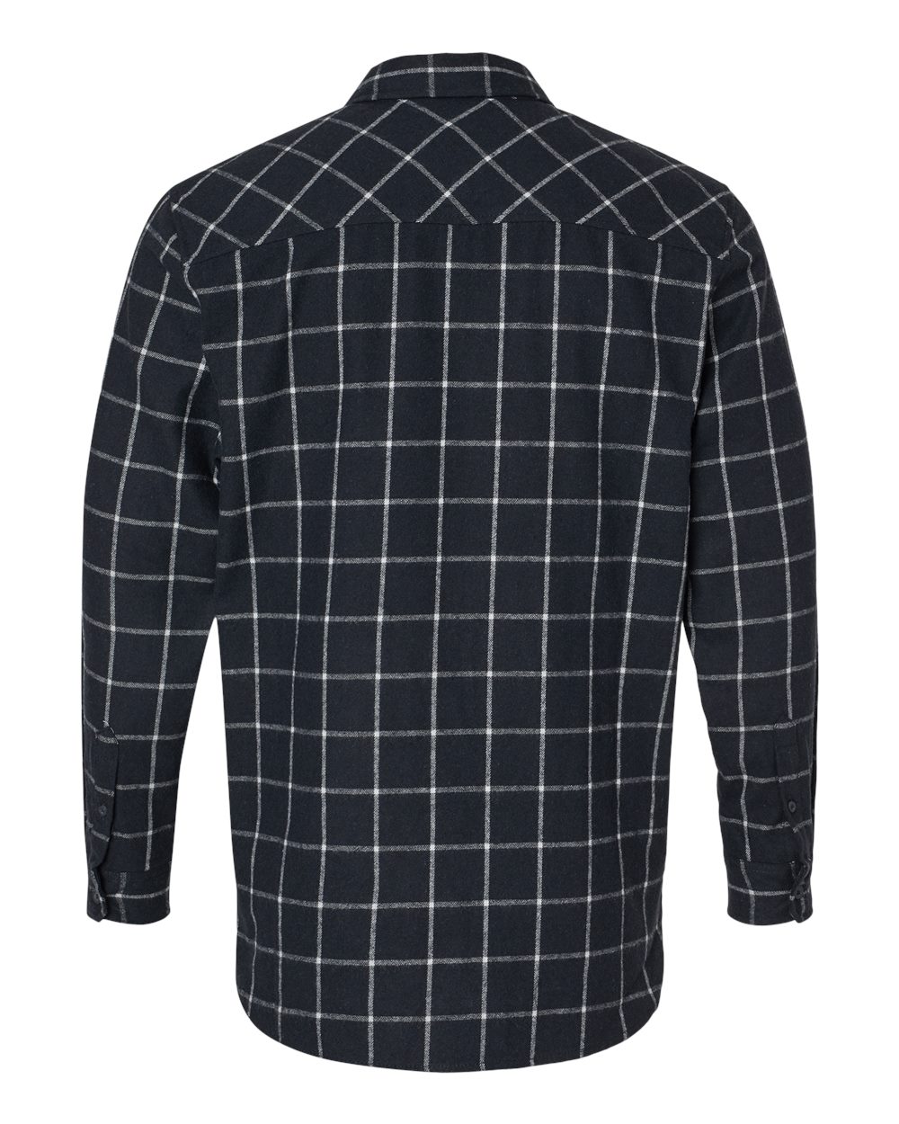 Rear View of Navy/ White Women's Boyfriend Flannel - 5215