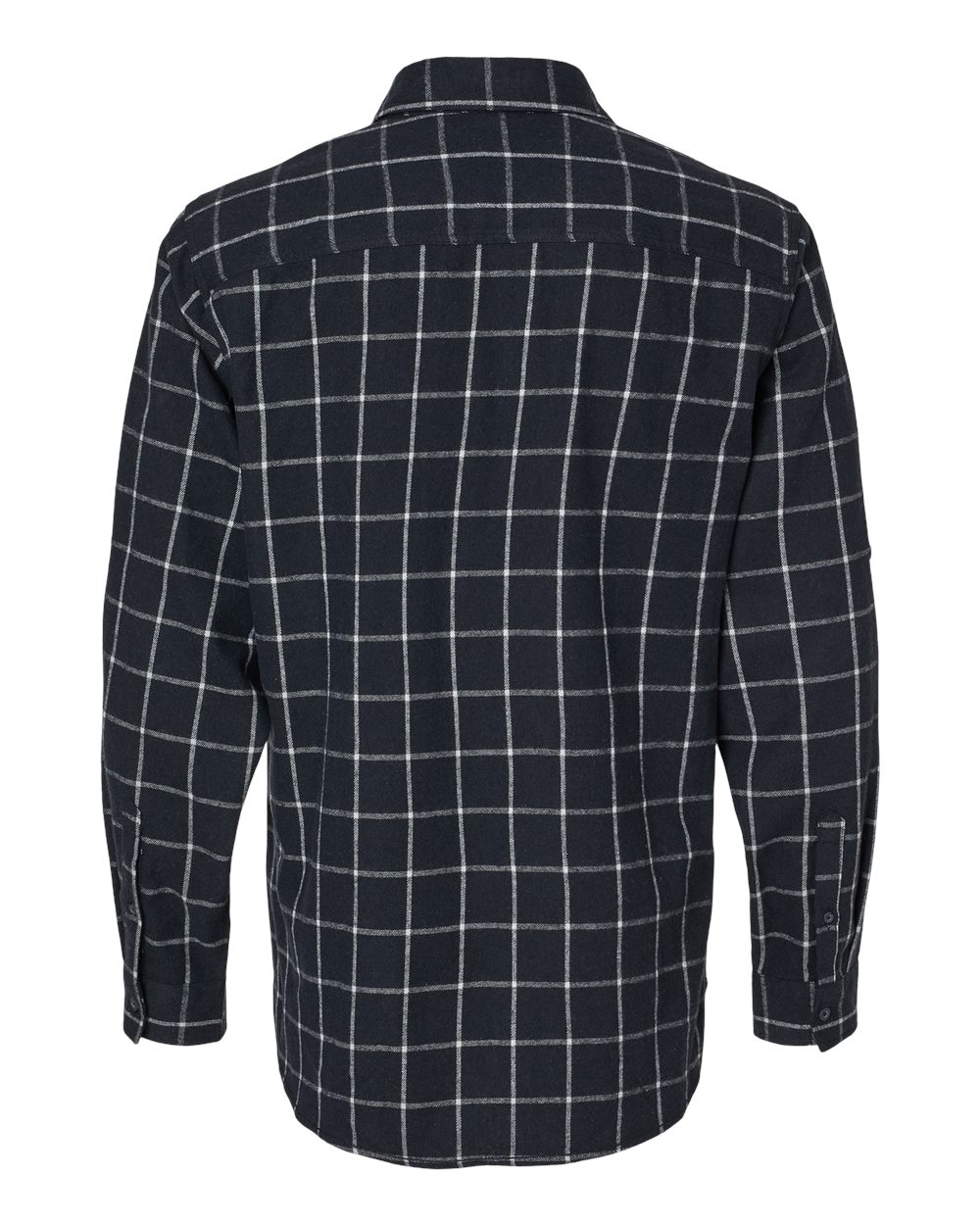 Rear View of Navy/ White Yarn-Dyed Flannel Shirt - 8210