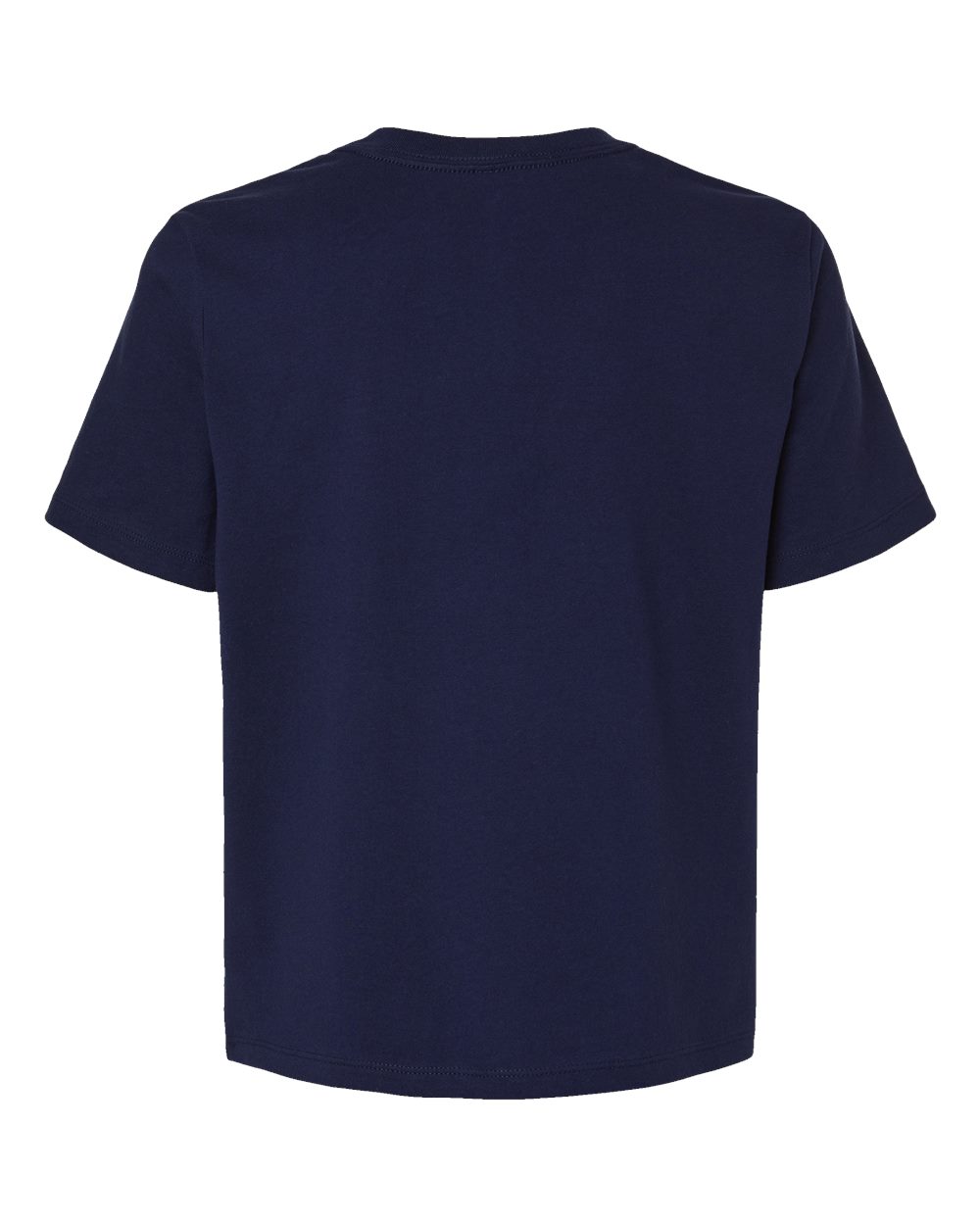 Rear View of Navy Women's 6 oz Heavyweight Tee - 6110