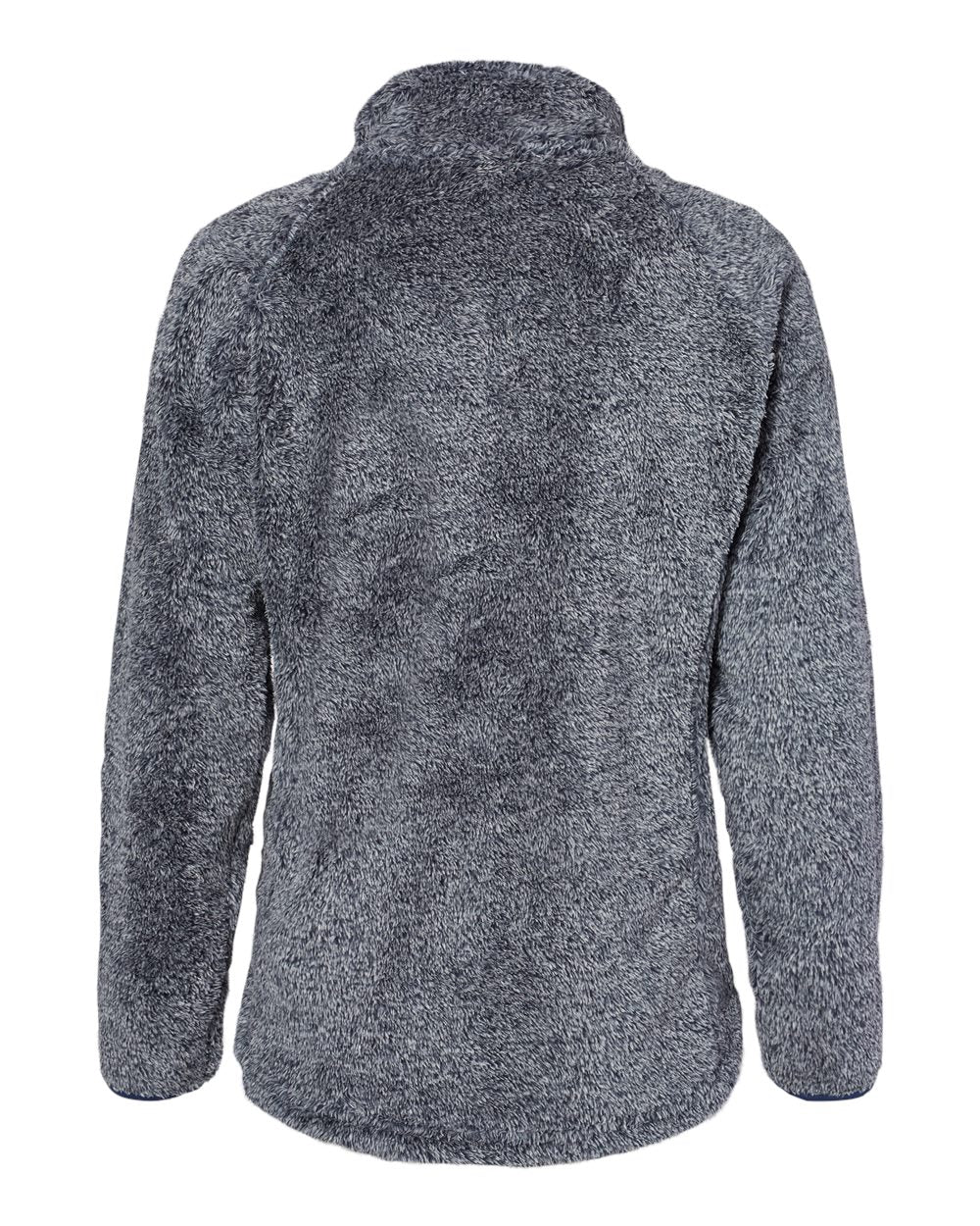 Rear View of Navy Women's Boundary Shag Frosty Sherpa Full-Zip - 8463