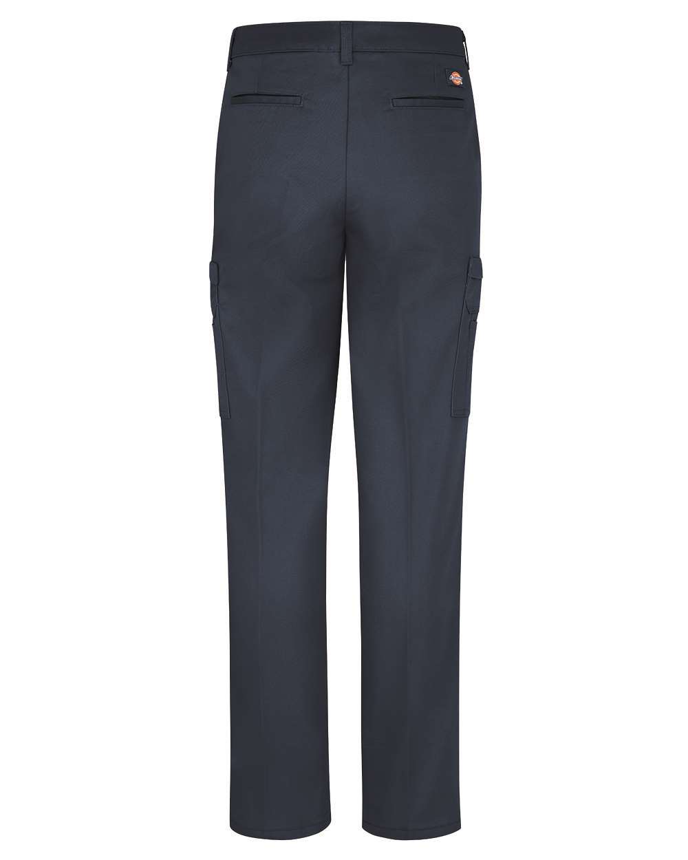 Rear View of Navy Women's Cotton Cargo Pants - FP39