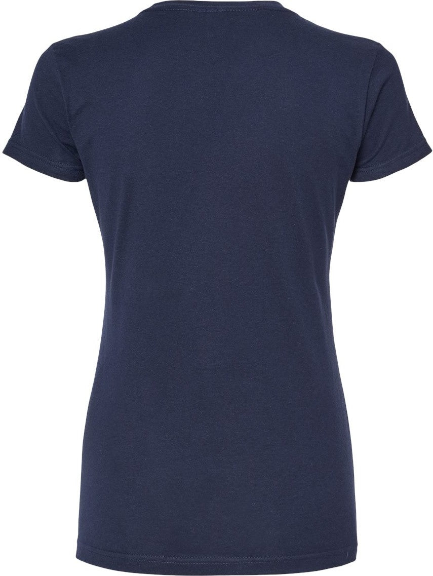 Rear View of Navy Women's Fine Jersey Slim Fit T-Shirt - 213