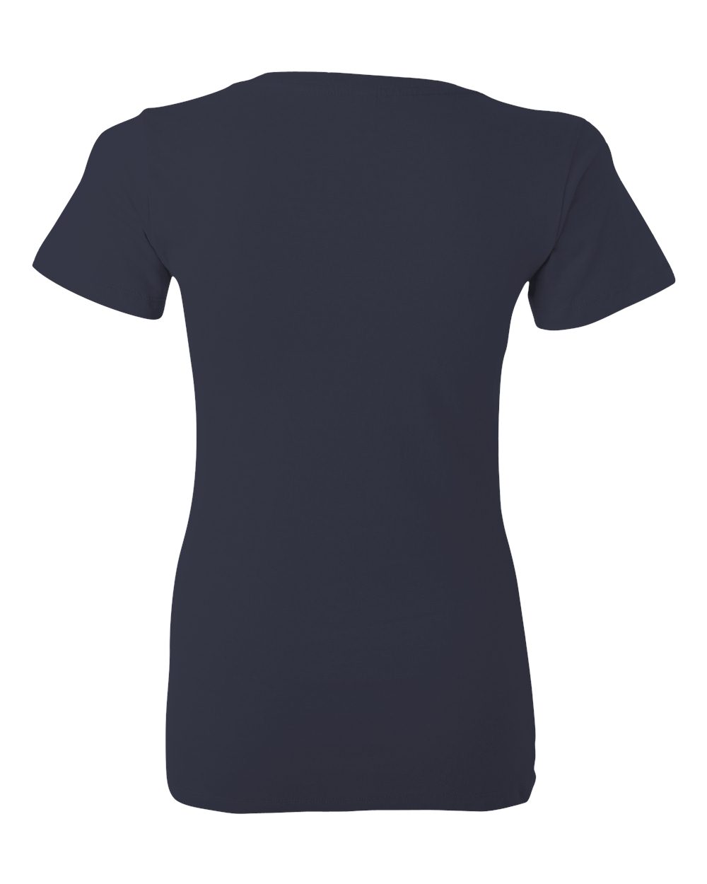 Rear View of Navy Women’s Jersey Deep V-Neck Tee - 6035