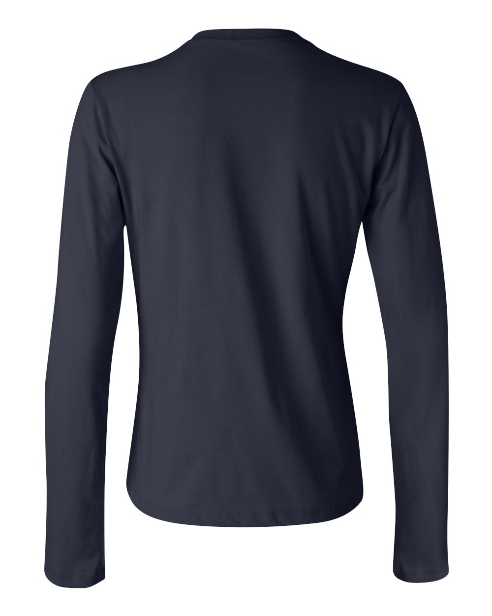 Rear View of Navy Women’s Jersey Long Sleeve Tee - 6500