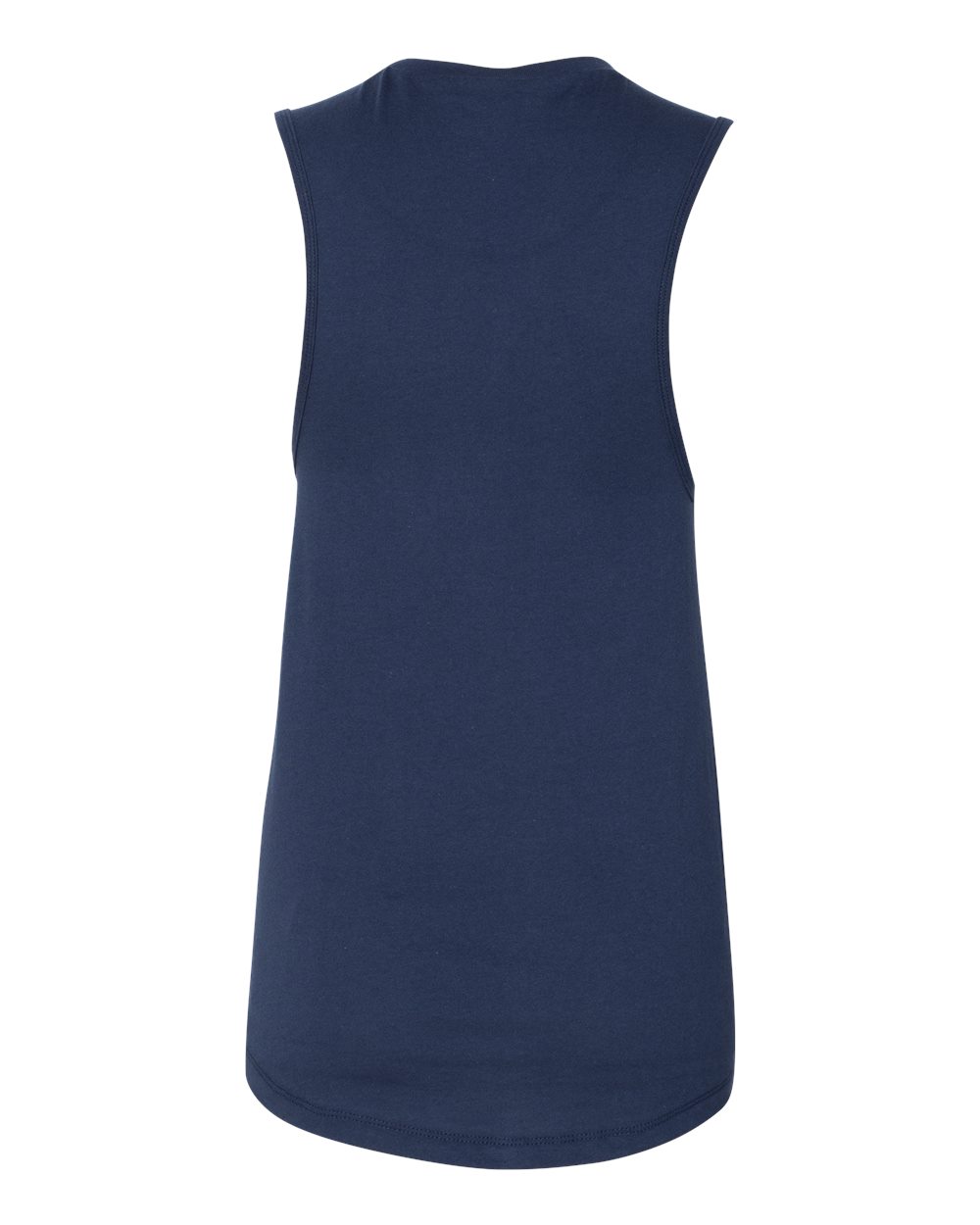 Rear View of Navy Women's Jersey Muscle Tank - 6003