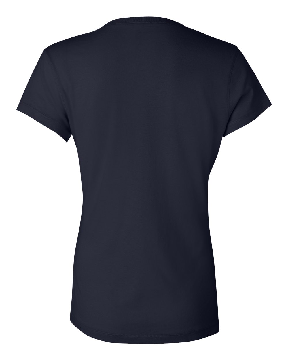 Rear View of Navy Women’s Jersey V-Neck Tee - 6005