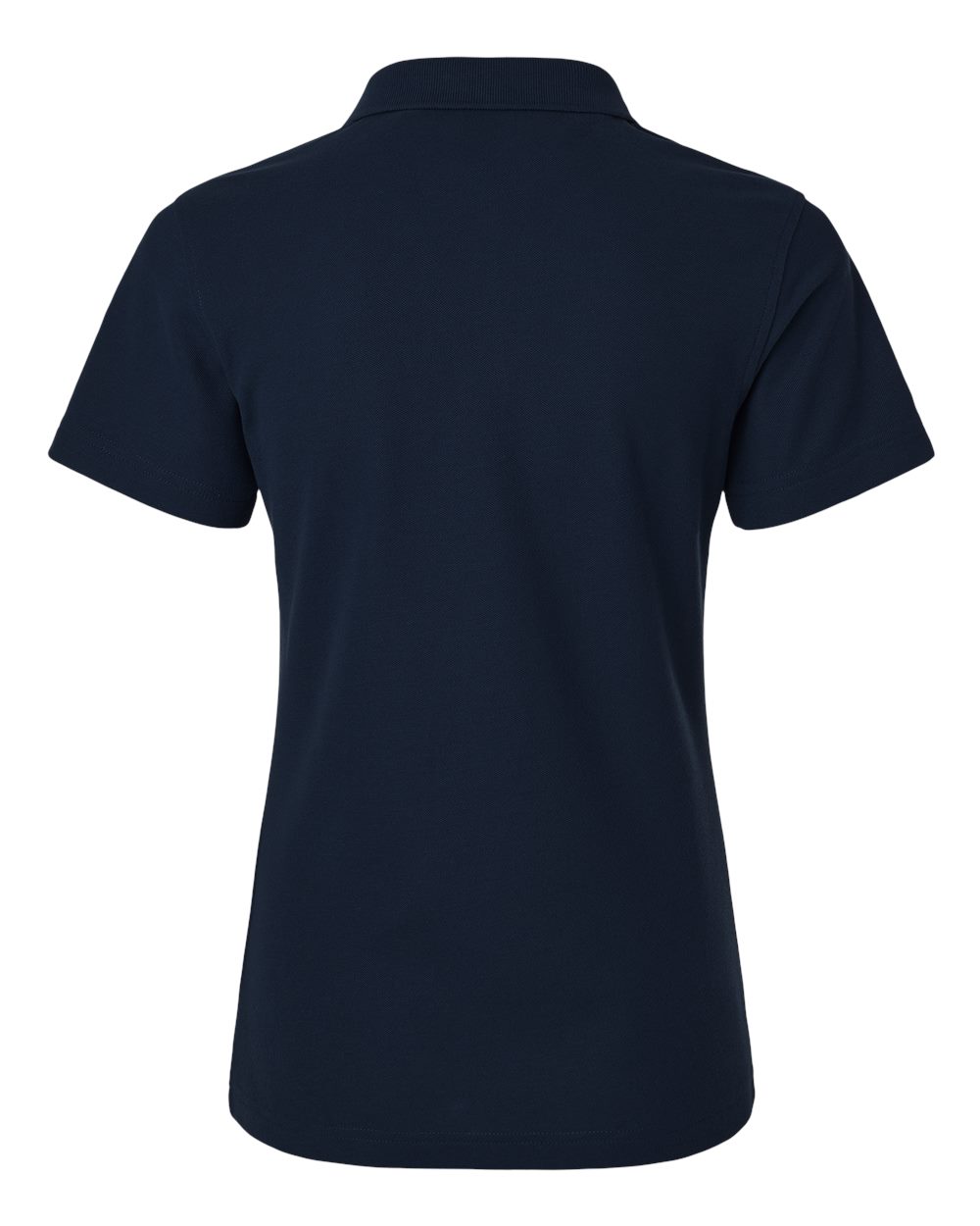 Rear View of Navy Women's Pique Polo - 62800L