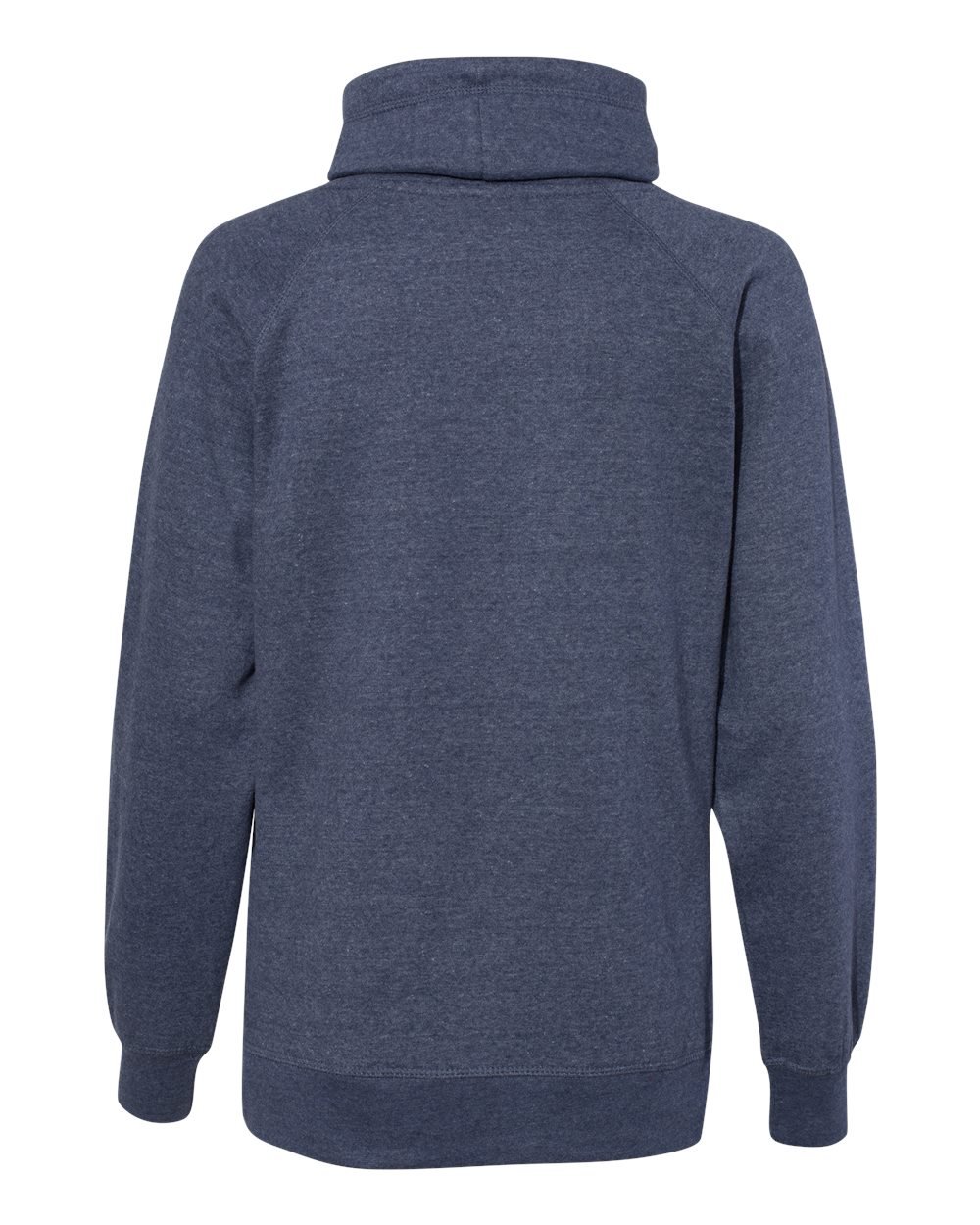 Rear View of Navy Women’s Relay Cowl Neck Sweatshirt - 8653