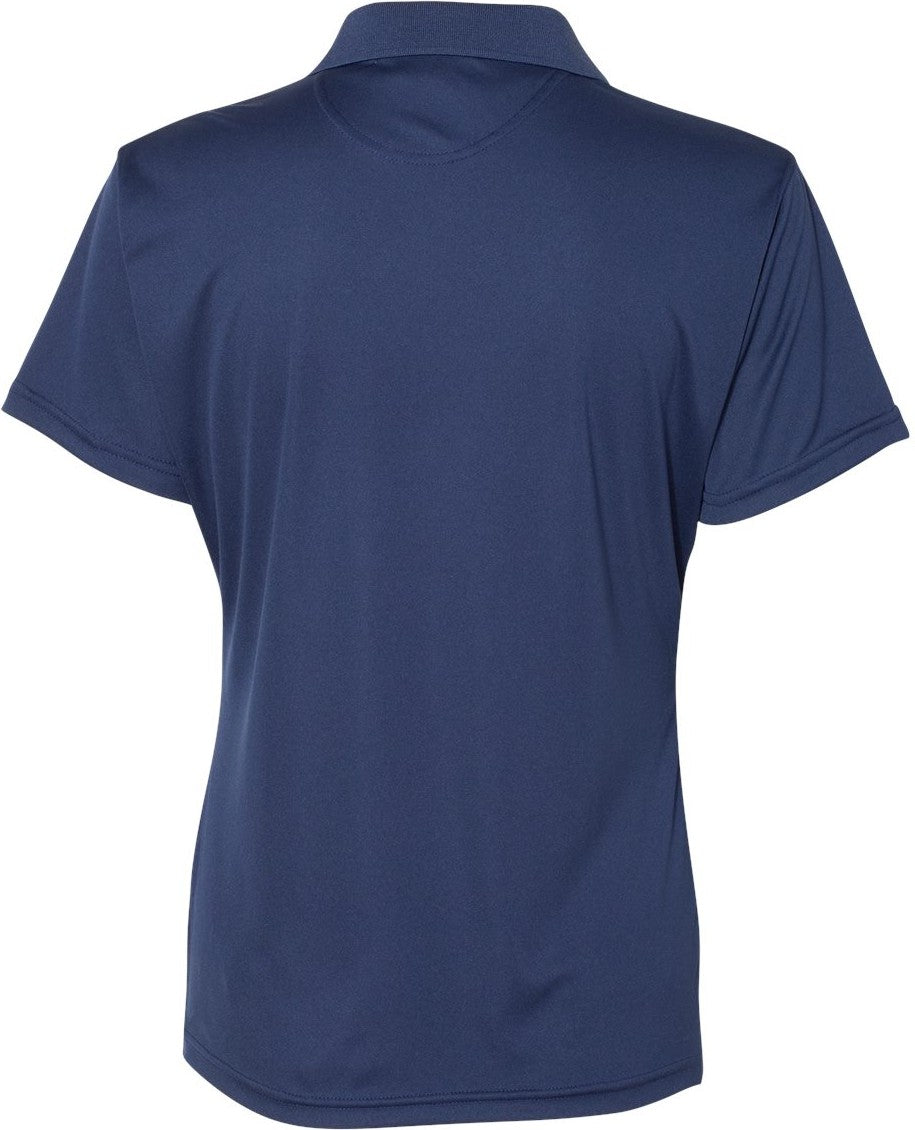 Rear View of Navy Women's Value Polyester Polo - 5100