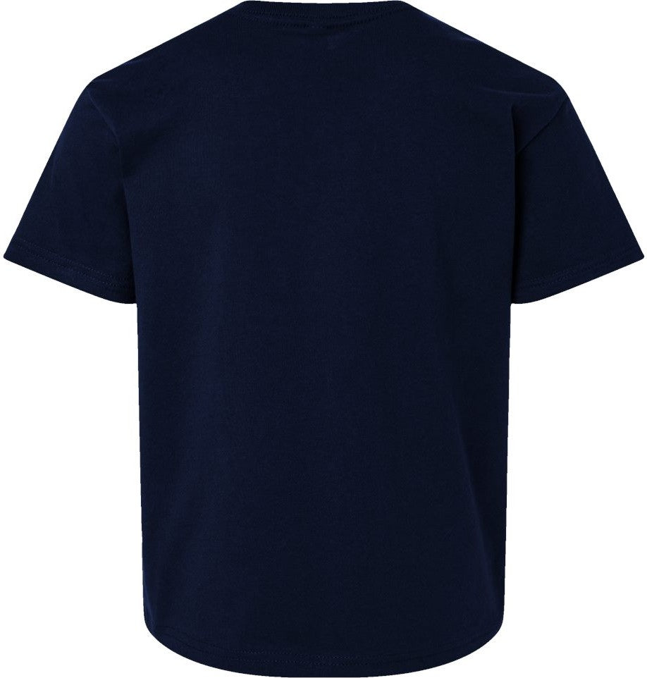 Rear View of Navy Youth 6oz. Heavyweight Tee - 3010Y