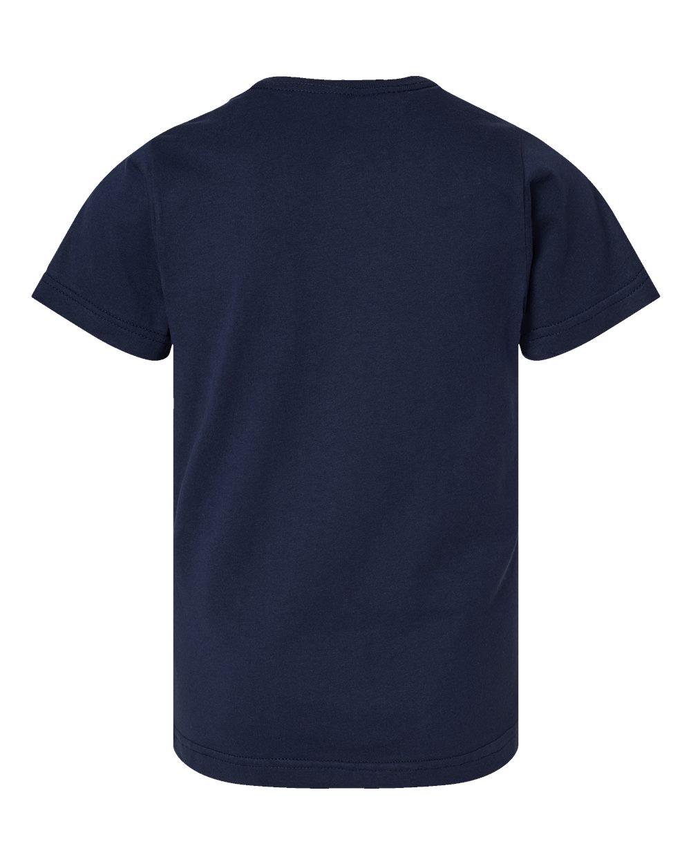 Rear View of Navy Youth Fine Jersey Tee - 6101