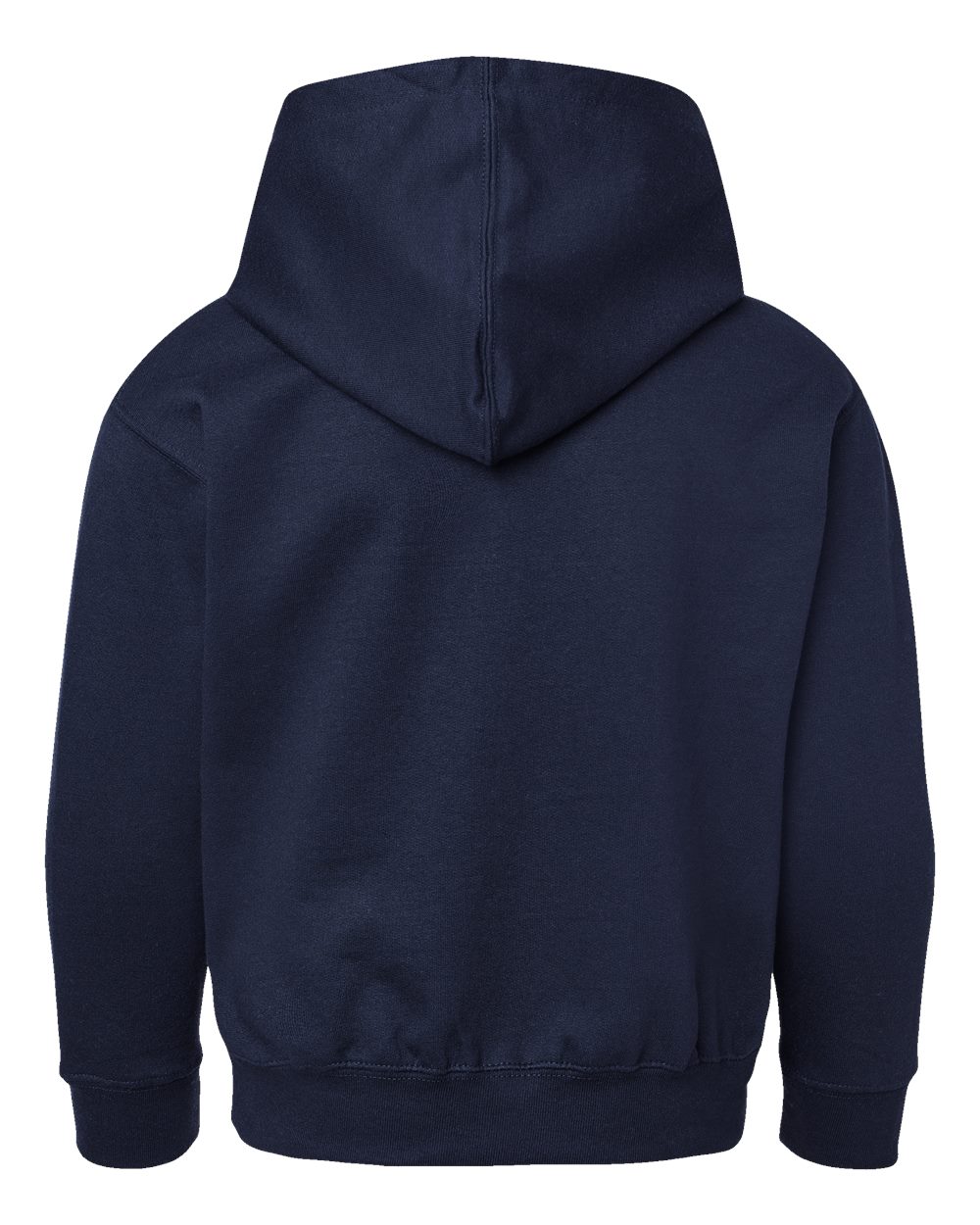 Rear View of Navy Youth Fleece Hoodie - 2296