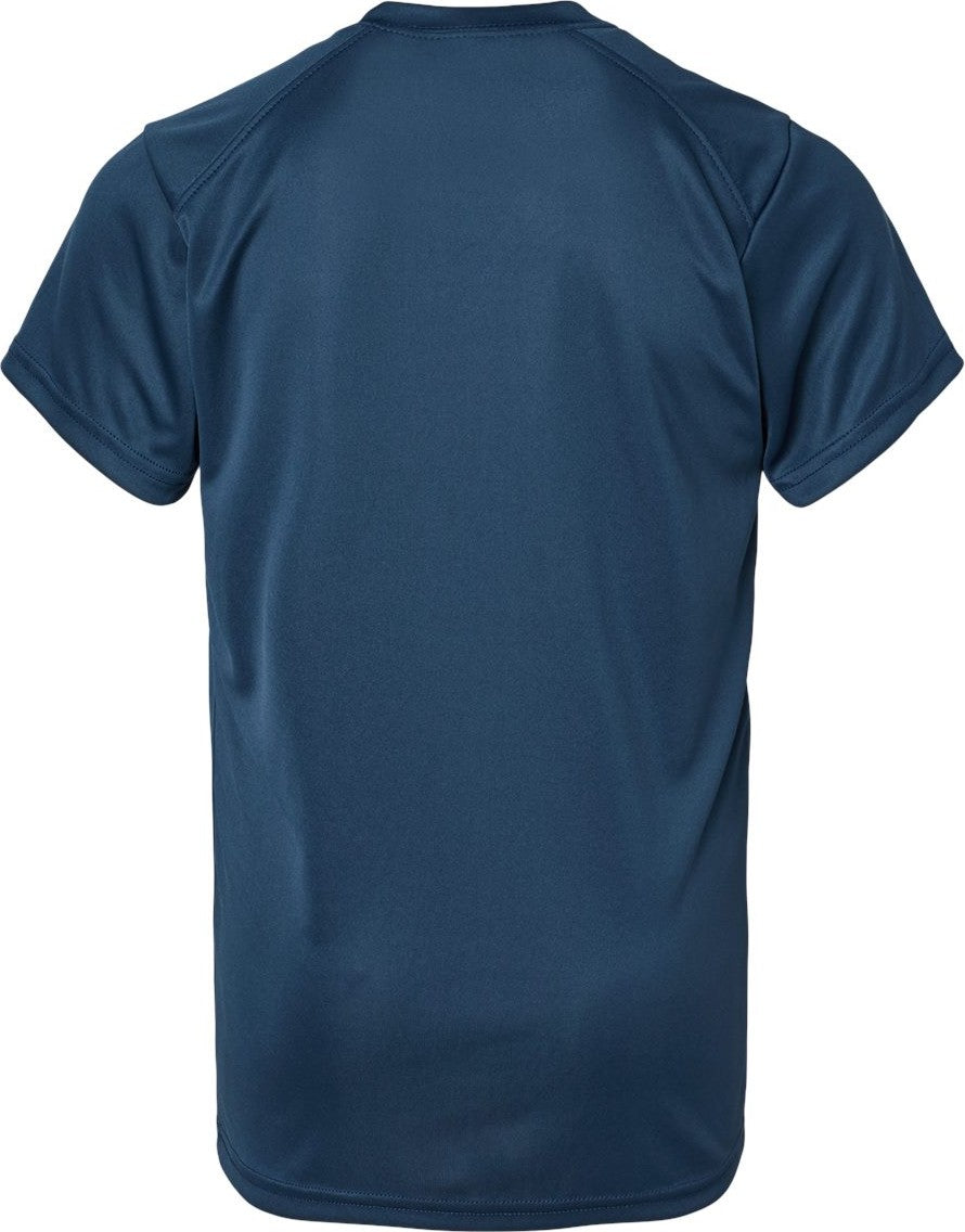 Front View of Navy Youth Islander Performance T-Shirt - 208Y