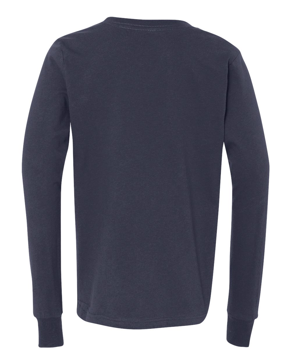 Rear View of Navy Youth Jersey Long Sleeve Tee - 3501Y