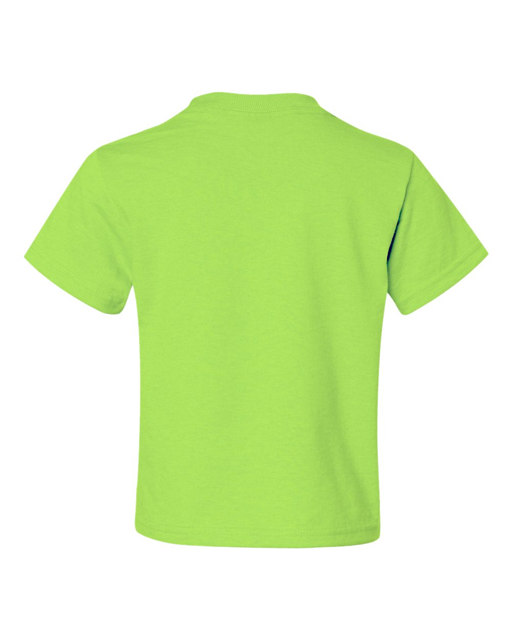 Rear View of Neon Green Dri-Power® Youth 50/50 T-Shirt - 29BR