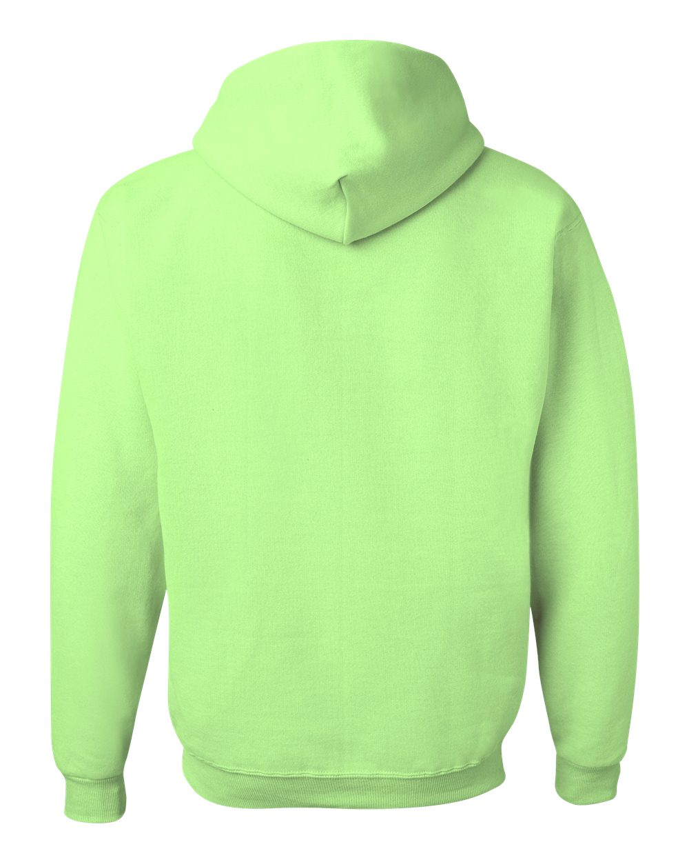 Rear View of Neon Green NuBlend® Hooded Sweatshirt - 996MR