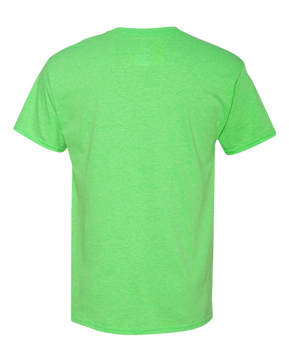Rear View of Neon Lime Heather X-Temp® Performance T-Shirt - 4200