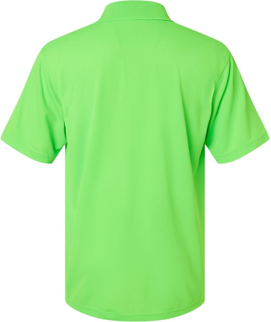 Rear View of Neon Lime Saratoga Performance Mini Mesh Polo - 100