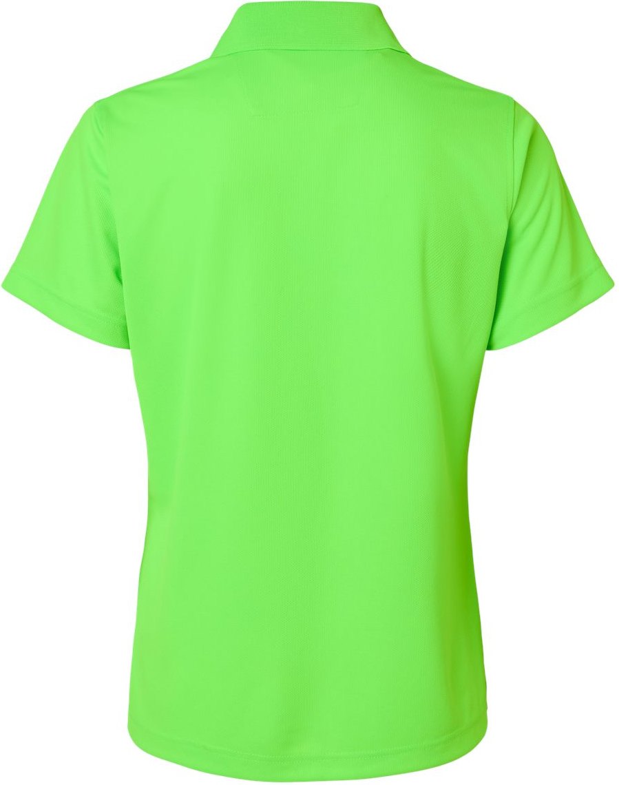 Front View of Neon Lime Women's Saratoga Performance Mini Mesh Polo - 104