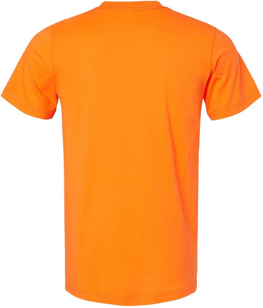 Rear View of Neon Orange CVC Jersey Tee - 3001CVC