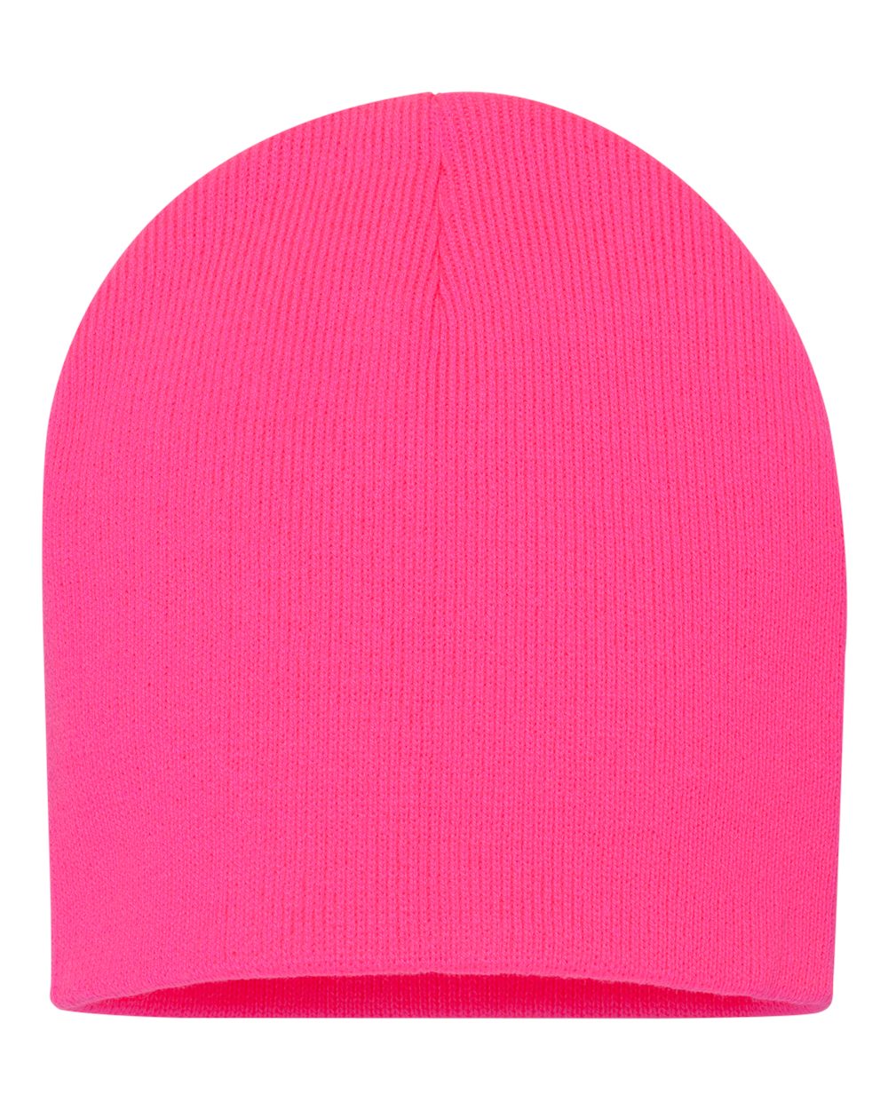 Rear View of Neon Pink 8" Beanie - SP08