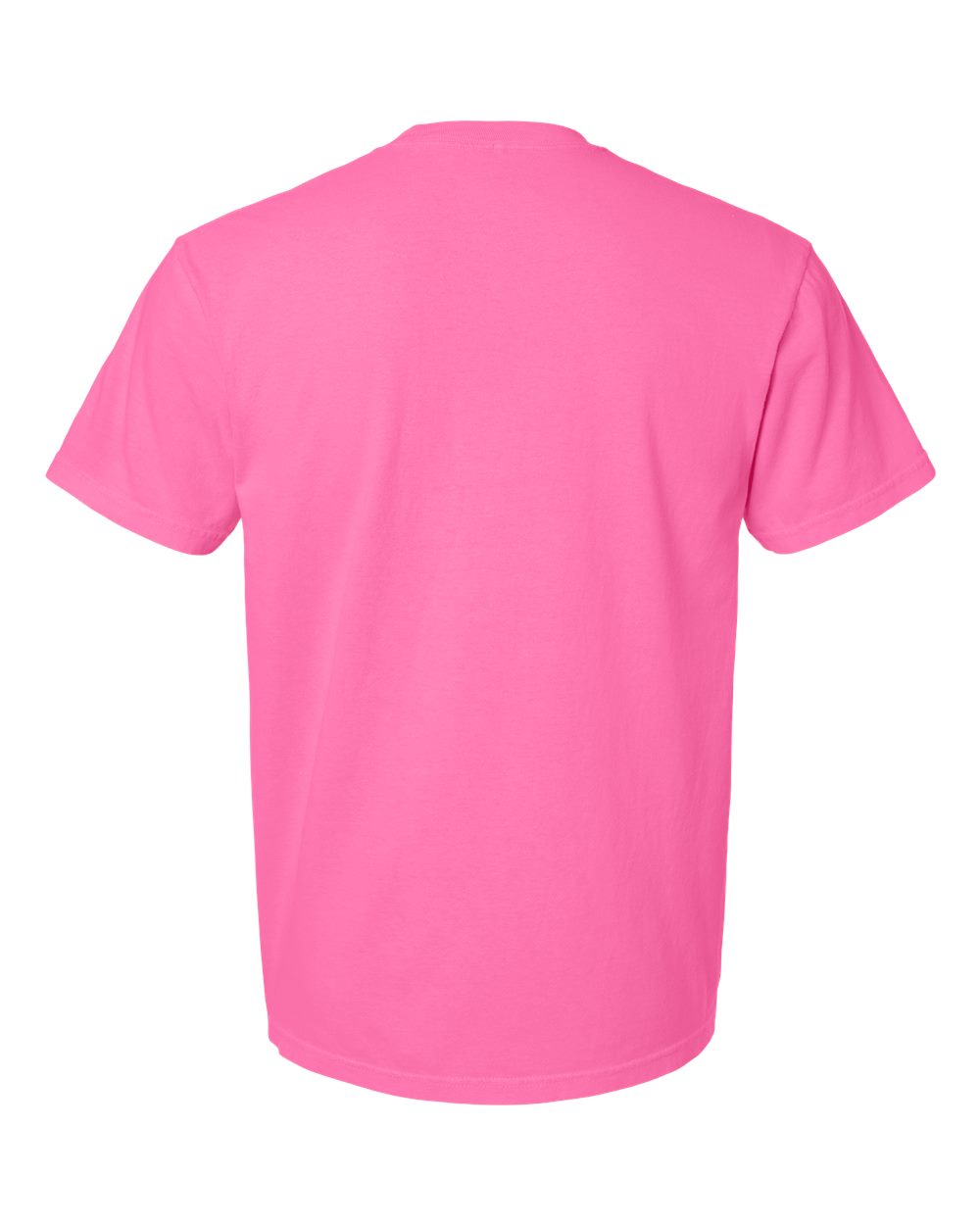 Rear View of Neon Pink Garment-Dyed Heavyweight T-Shirt - 1717