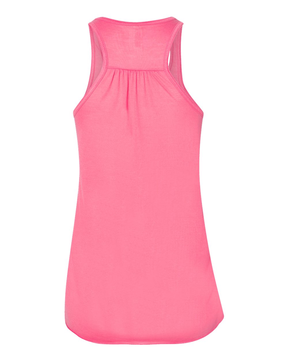 Front View of Neon Pink Women's Flowy Racerback Tank - 8800