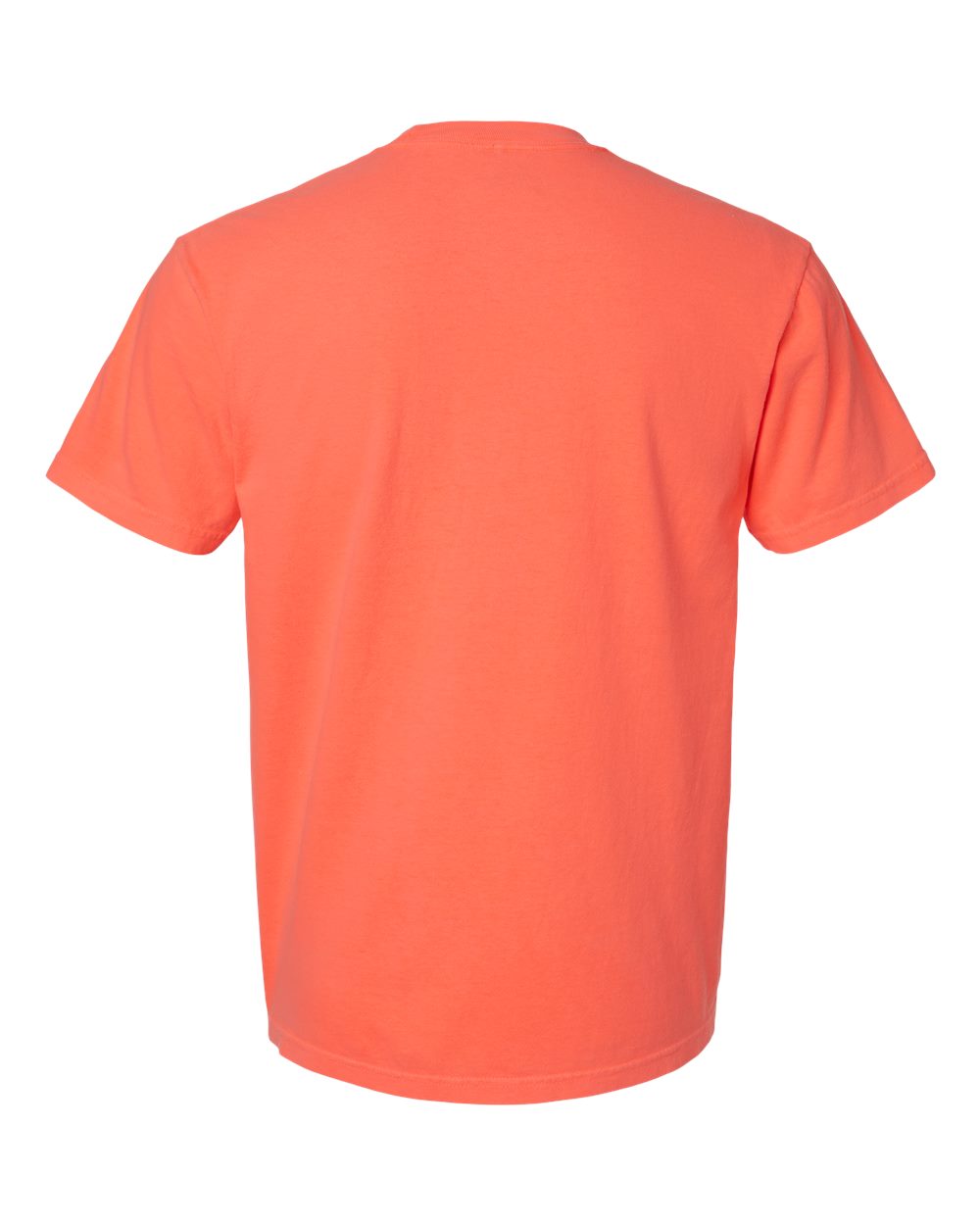 Rear View of Neon Red Orange Garment-Dyed Heavyweight T-Shirt - 1717