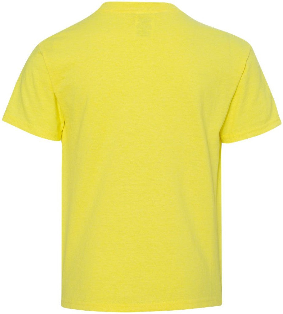 Rear View of Neon Yellow Dri-Power® Youth 50/50 T-Shirt - 29BR