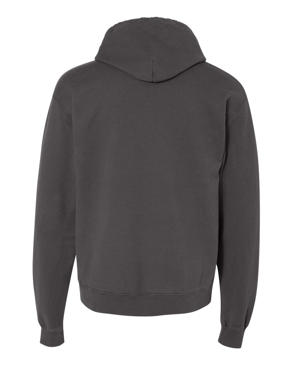 Rear View of New Railroad Grey Garment-Dyed Hooded Sweatshirt - GDH450
