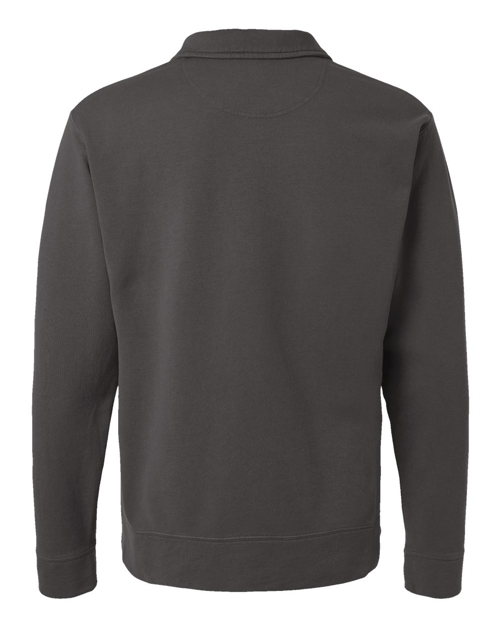Rear View of New Railroad Grey Garment-Dyed Polo Collar Sweatshirt - GDH490