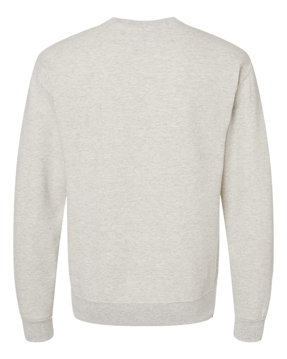 Rear View of Oatmeal Heather NuBlend® Crewneck Sweatshirt - 562MR