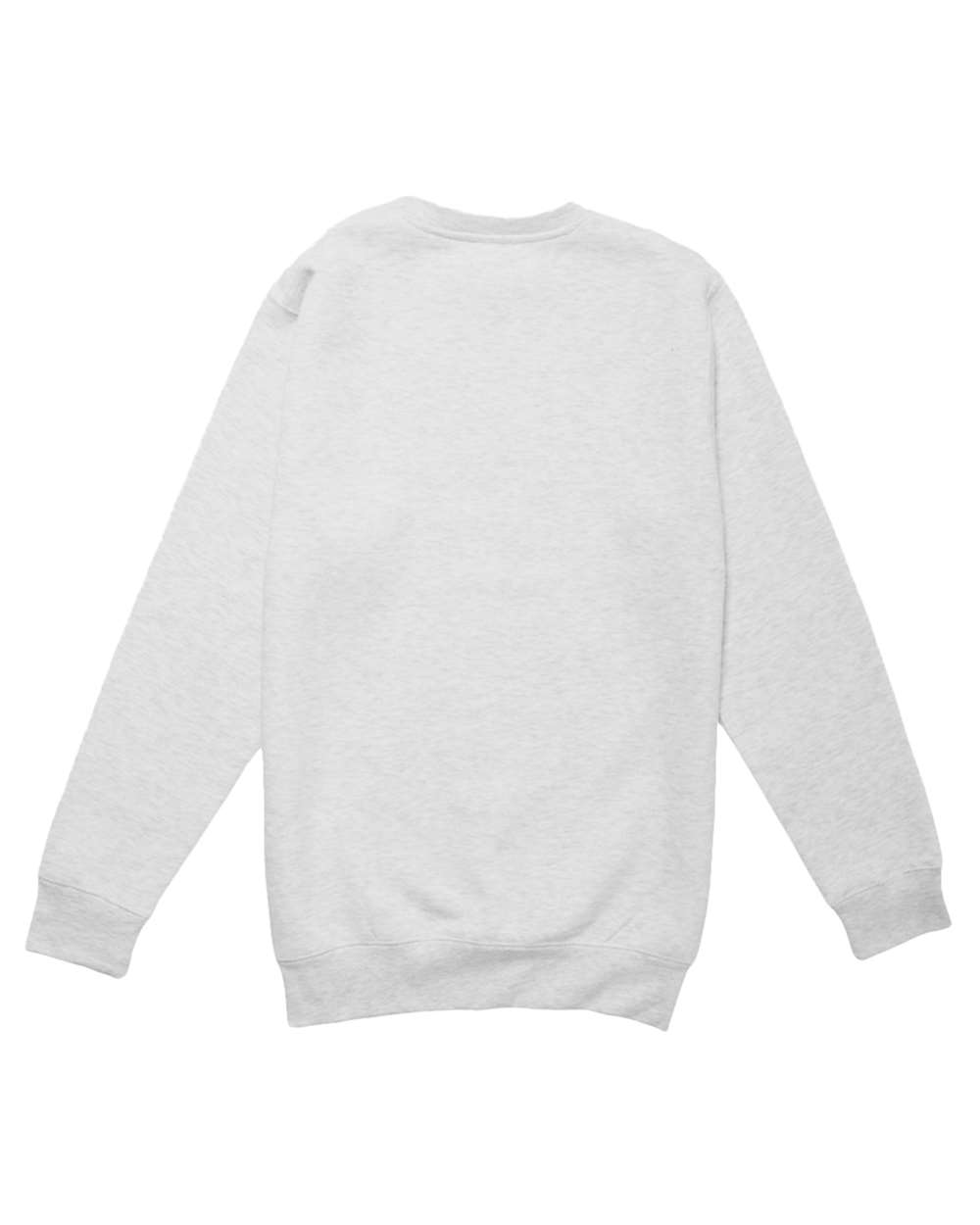 Rear View of Oatmeal Heather Premium Crewneck Sweatshirt - LS14004