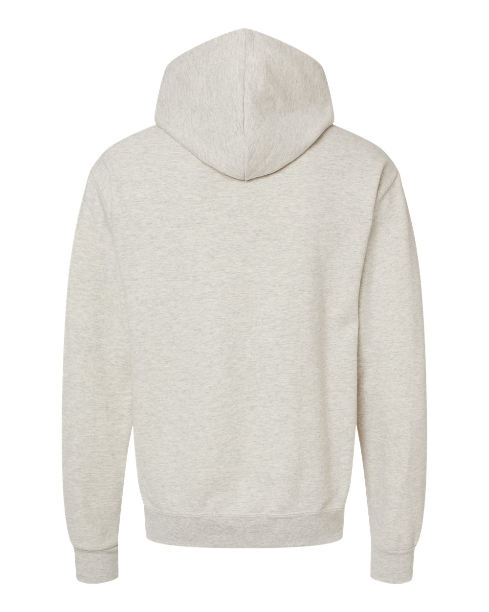 Rear View of Oatmeal Heather/ White Nublend® Billboard Hooded Sweatshirt - 98CR