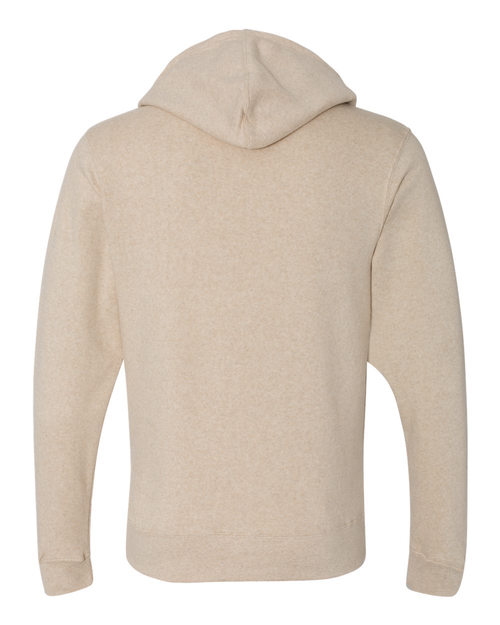 Rear View of Oatmeal Triblend Triblend Fleece Hooded Sweatshirt - 8871
