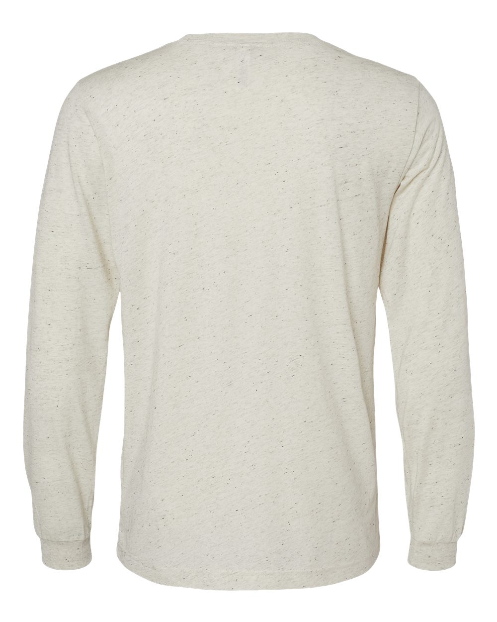 Rear View of Oatmeal Triblend Triblend Long Sleeve Tee - 3513