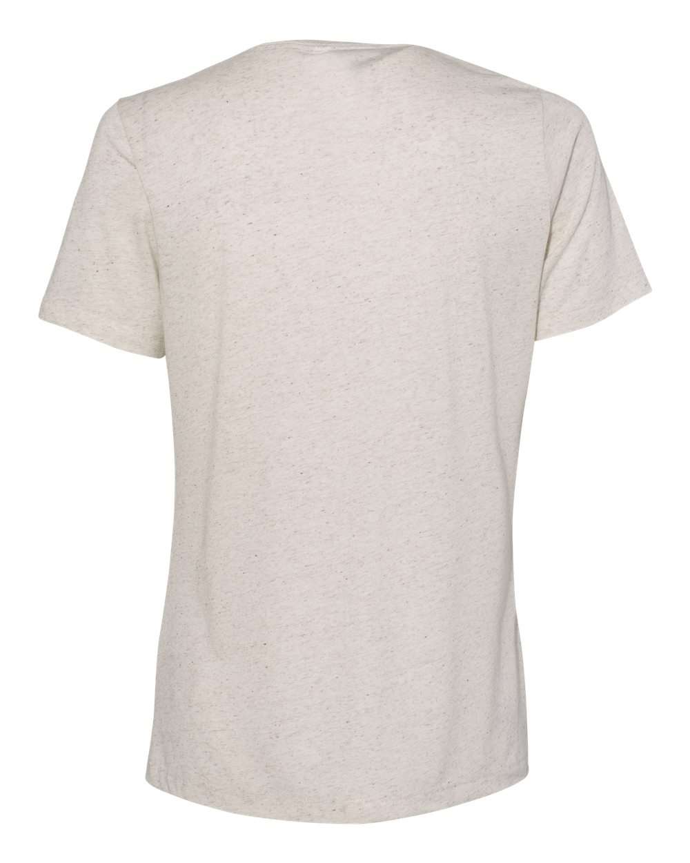 Rear View of Oatmeal Triblend Women’s Relaxed Fit Triblend Tee - 6413