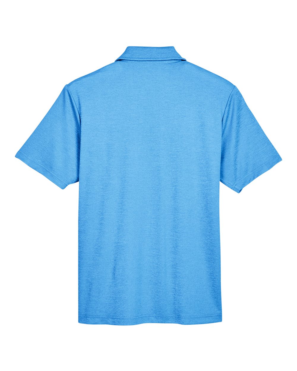 Rear View of Ocean Blue Heather Men's CrownLux Performance® Address Mélange Polo - DG22