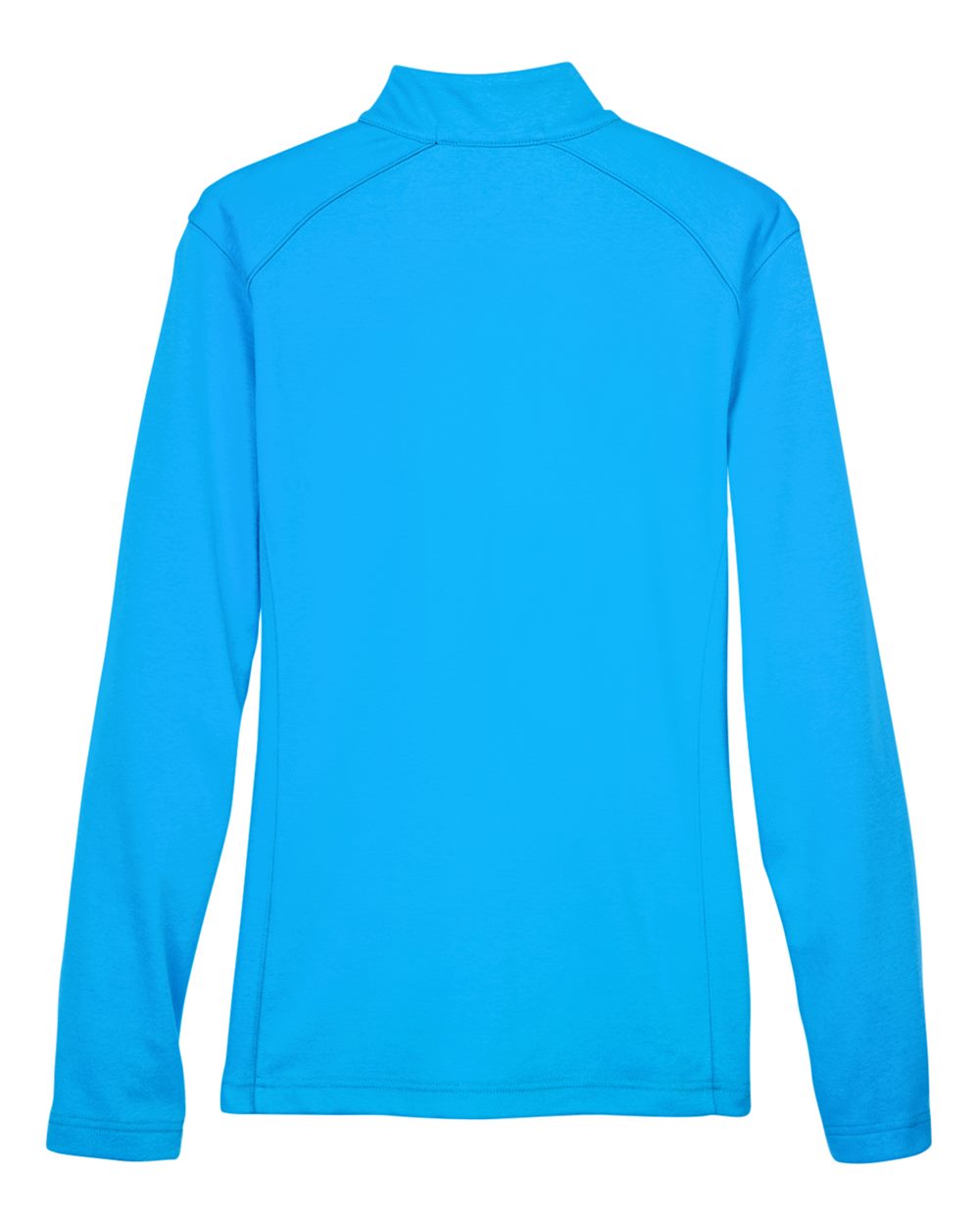 Rear View of Ocean Blue/ Navy/ Ocean Blue Women's DRYTEC20™ Performance Quarter-Zip Pullover - DG479W