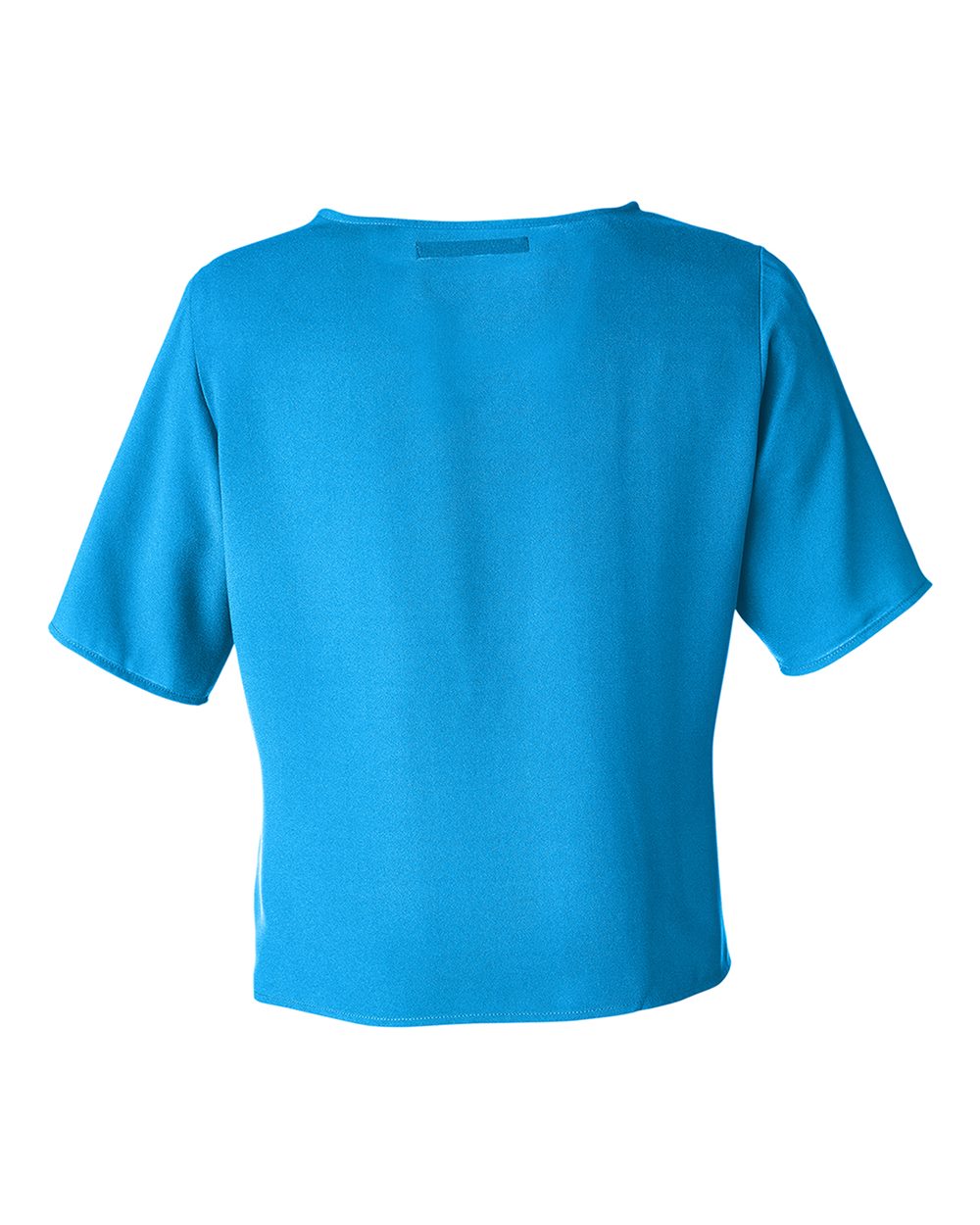 Rear View of Ocean Blue Women's Perfect Fit™ Tie Front Blouse - DP617W