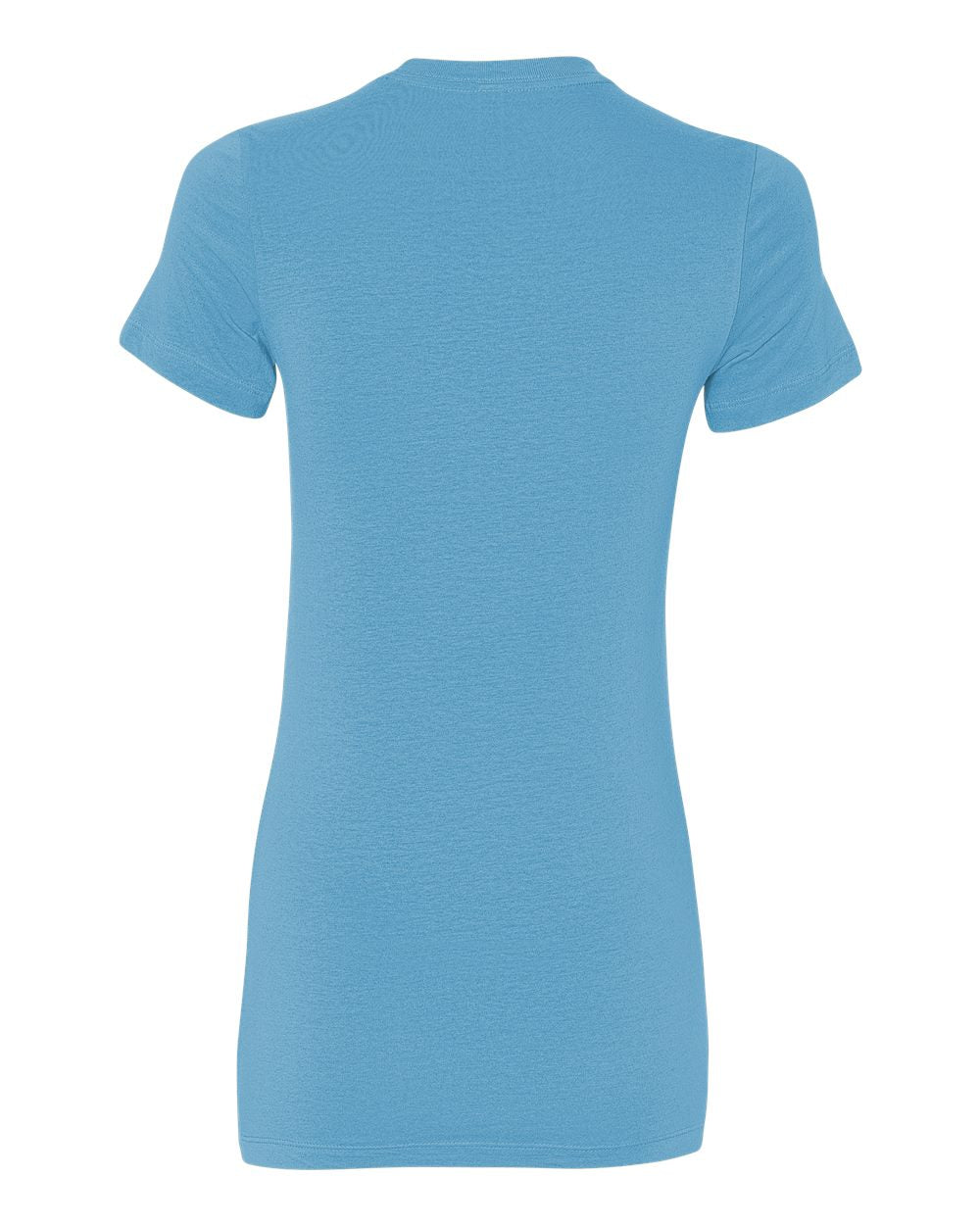 Rear View of Ocean Blue Women's Slim Fit Tee - 6004