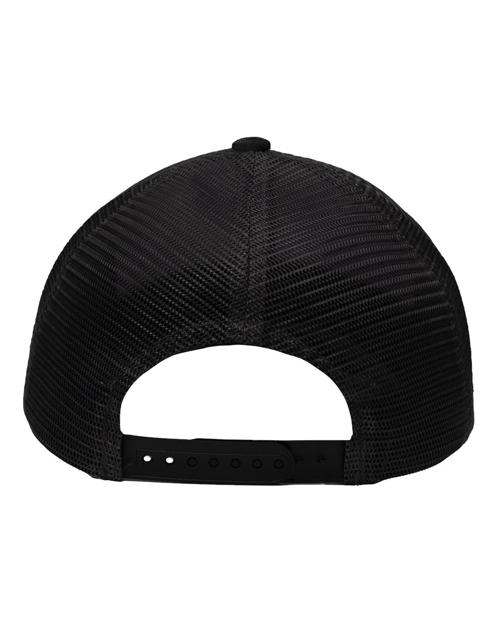 Rear View of Old Wash Black/ Black Modern Five-Panel Trucker Fit Cap - SP1550
