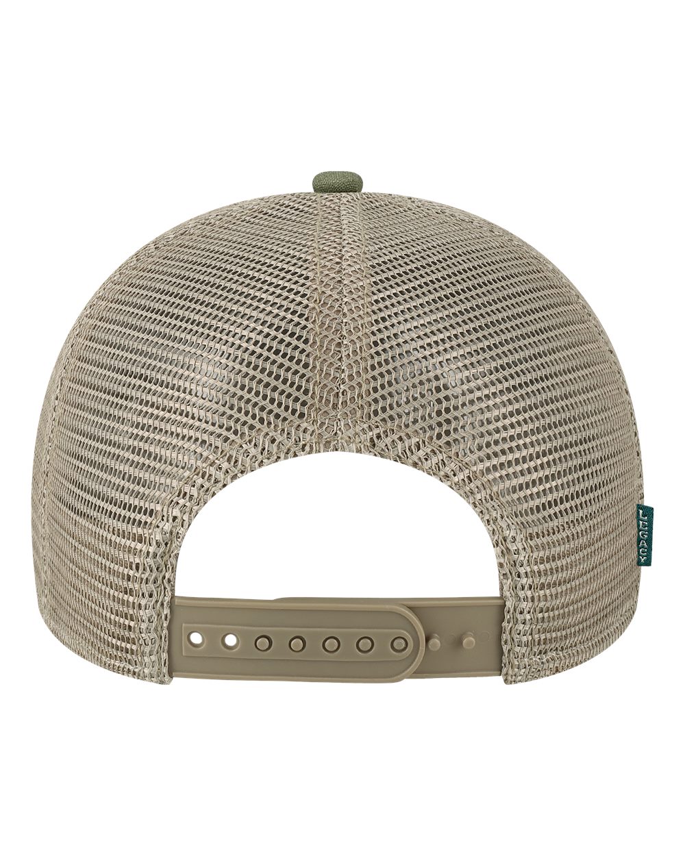 Rear View of Olive/ Dark Olive/ Dark Khaki Mid-Pro Snapback Trucker Cap - MPS