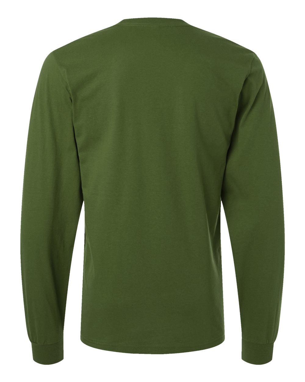 Front View of Olive Fine Jersey Long Sleeve Tee - 2007