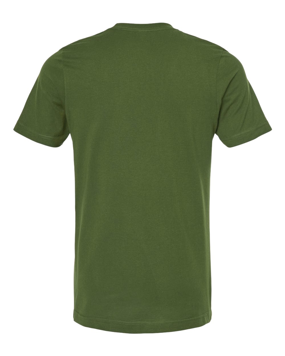 Rear View of Olive Green Combed Cotton T-Shirt - 602