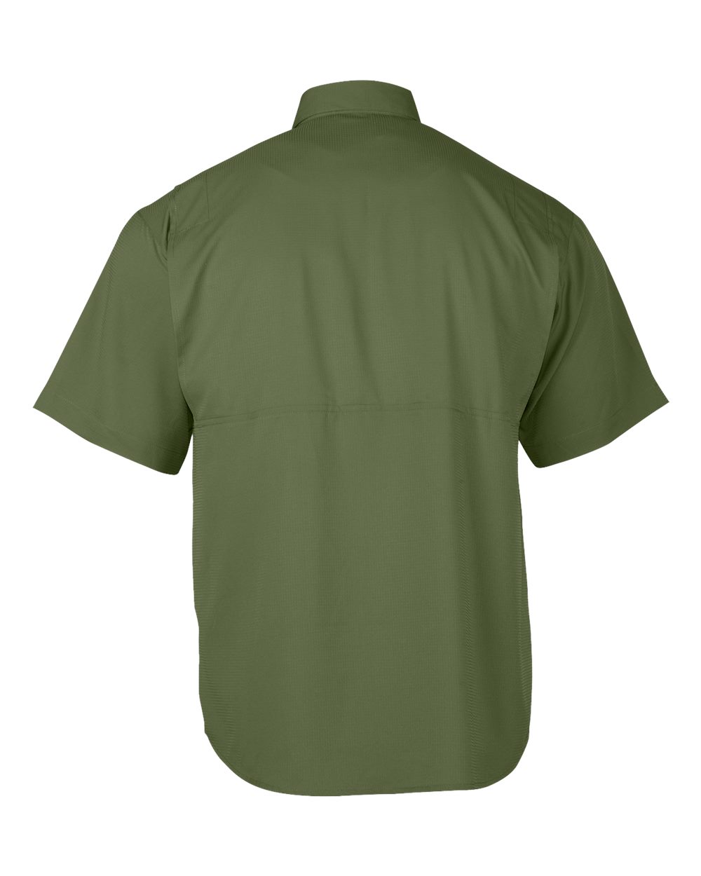 Front View of Olive Green Hatteras Performance Short Sleeve Fishing Shirt - 700