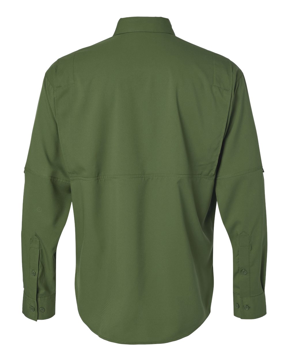 Front View of Olive Green Kitty Hawk Performance Long Sleeve Fishing Shirt - 702