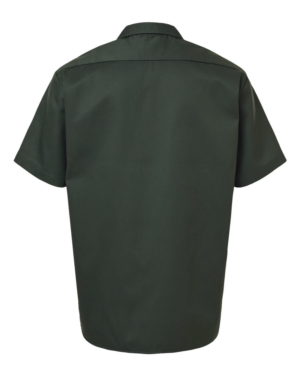 Rear View of Olive Green Short Sleeve Work Shirt - Tall Sizes - 2574T